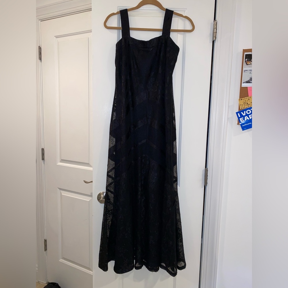Damianou black lace gown and matching lace shrug, both size S